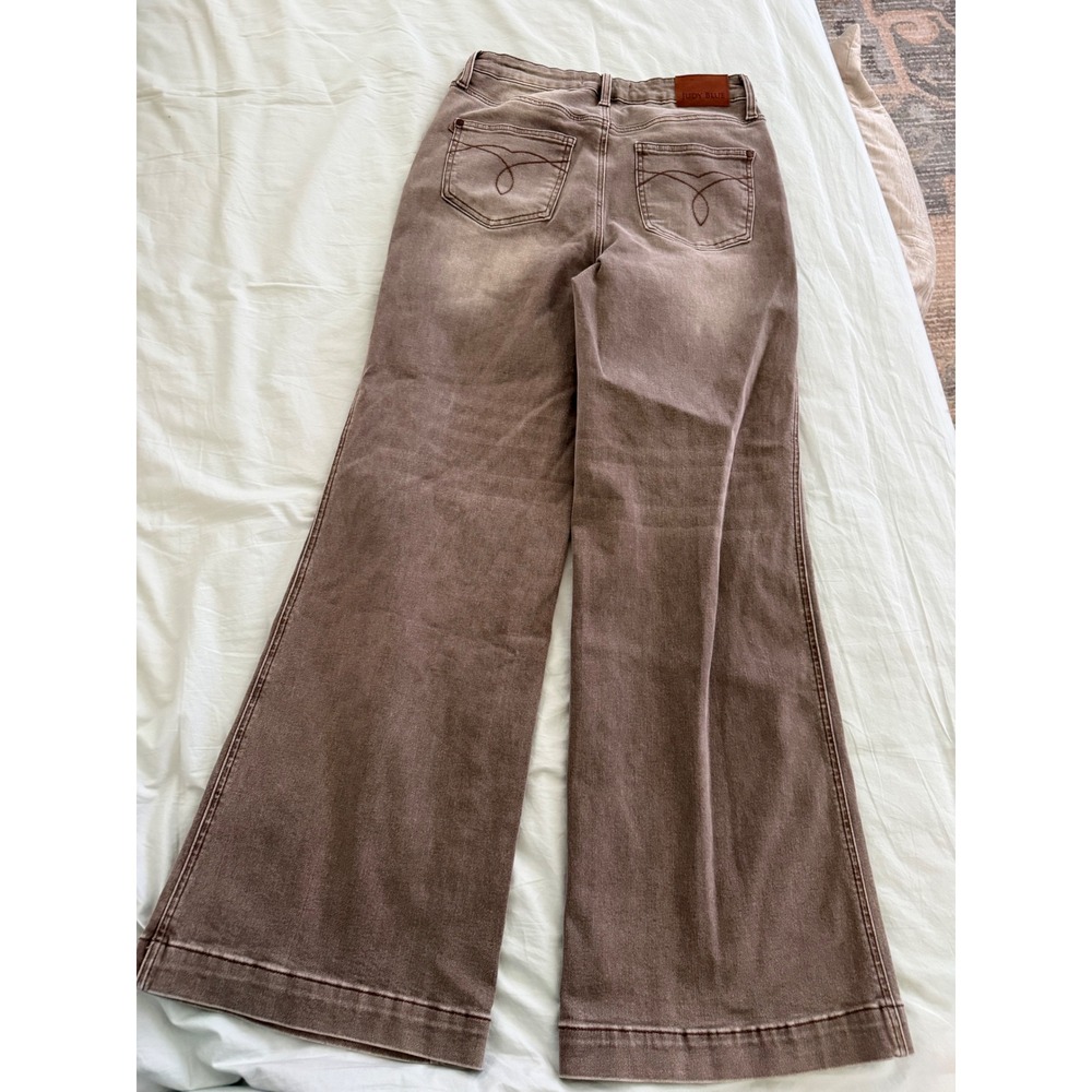 Judy Blue Retro Wide Leg Jeans High Rise Stretch‎ Taupe Garment Dye 9/29 - Picture 5 of 8